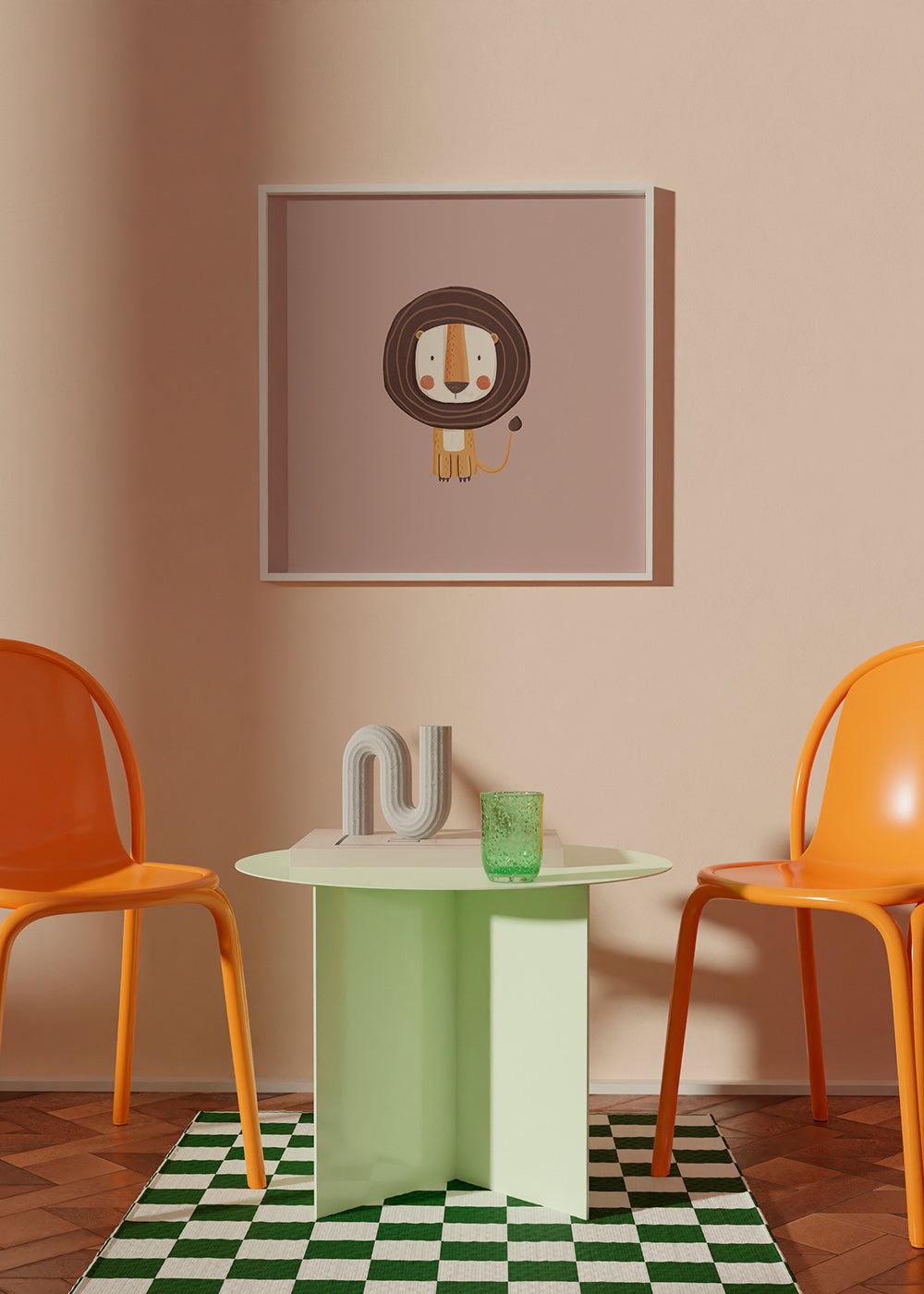 Dětský plakát: minimalistický lev