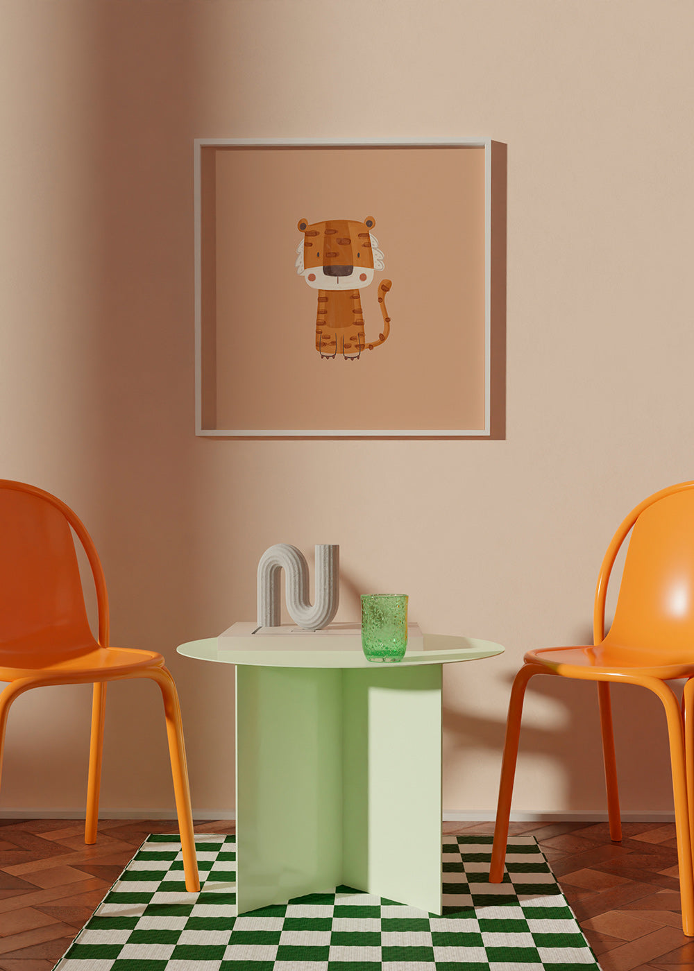 Ilustrace tygra minimalistická