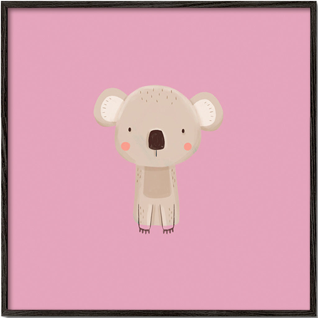 Dětský plakát: minimalistický růžový koala