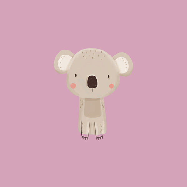 Dětský plakát: minimalistický růžový koala