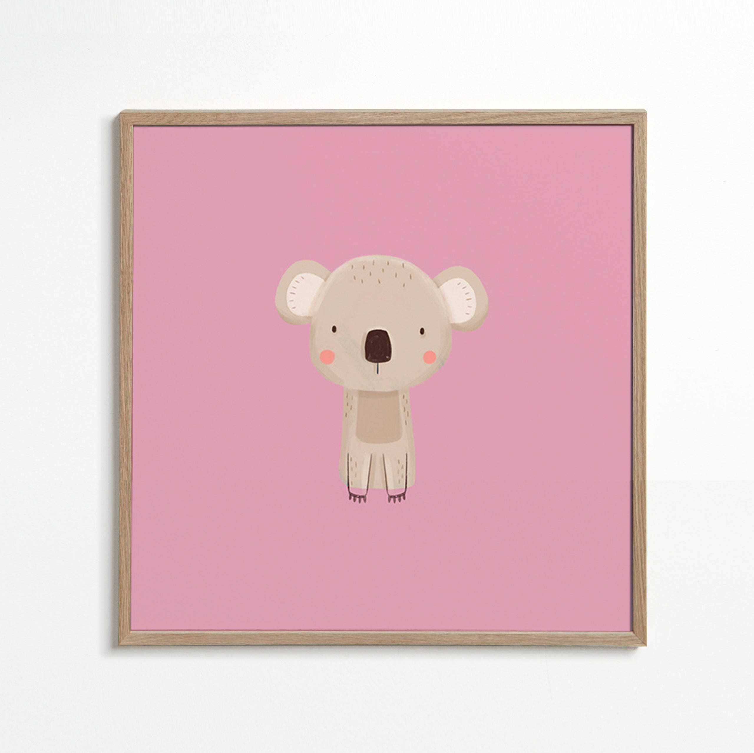 Dětský plakát: minimalistický růžový koala