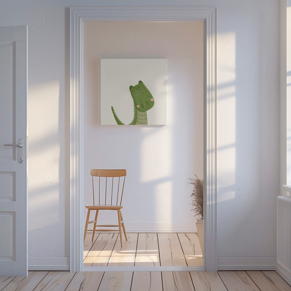 Dětská ilustrace usmívající se krokodýl