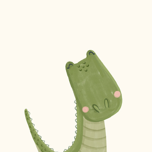 Dětská ilustrace usmívající se krokodýl