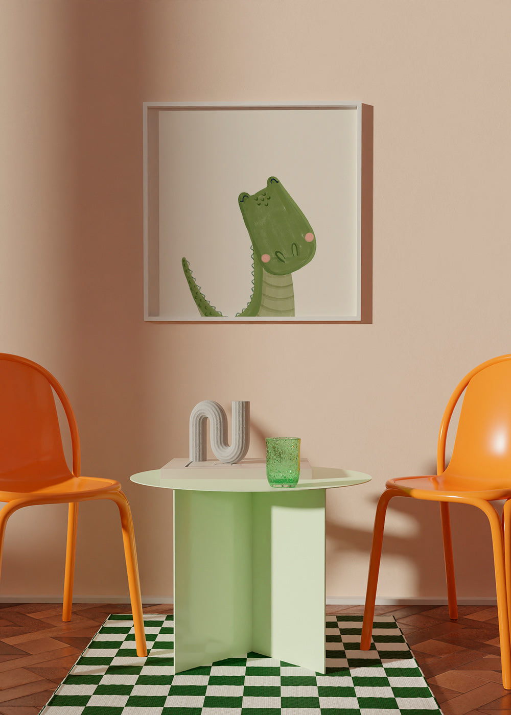 Dětská ilustrace usmívající se krokodýl