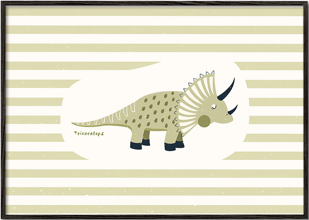 Dětský plakát Triceratops zelený