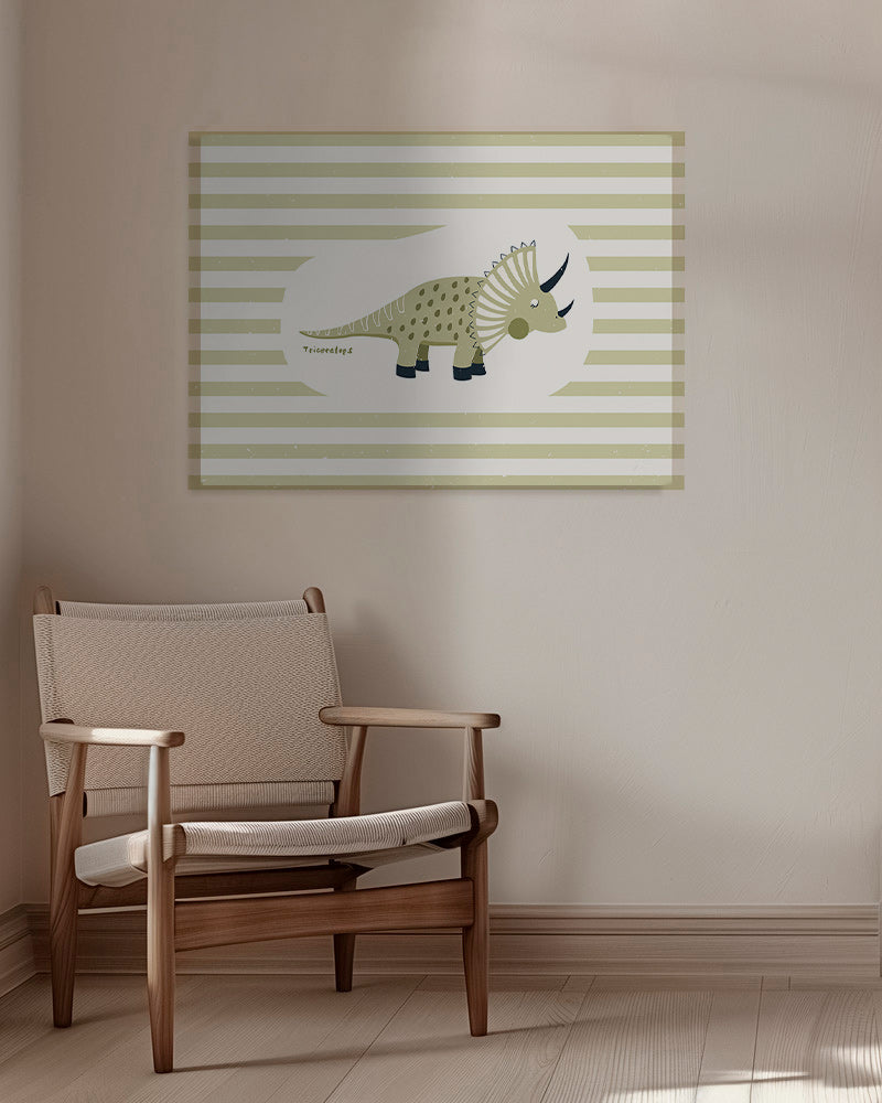 Dětský plakát Triceratops zelený