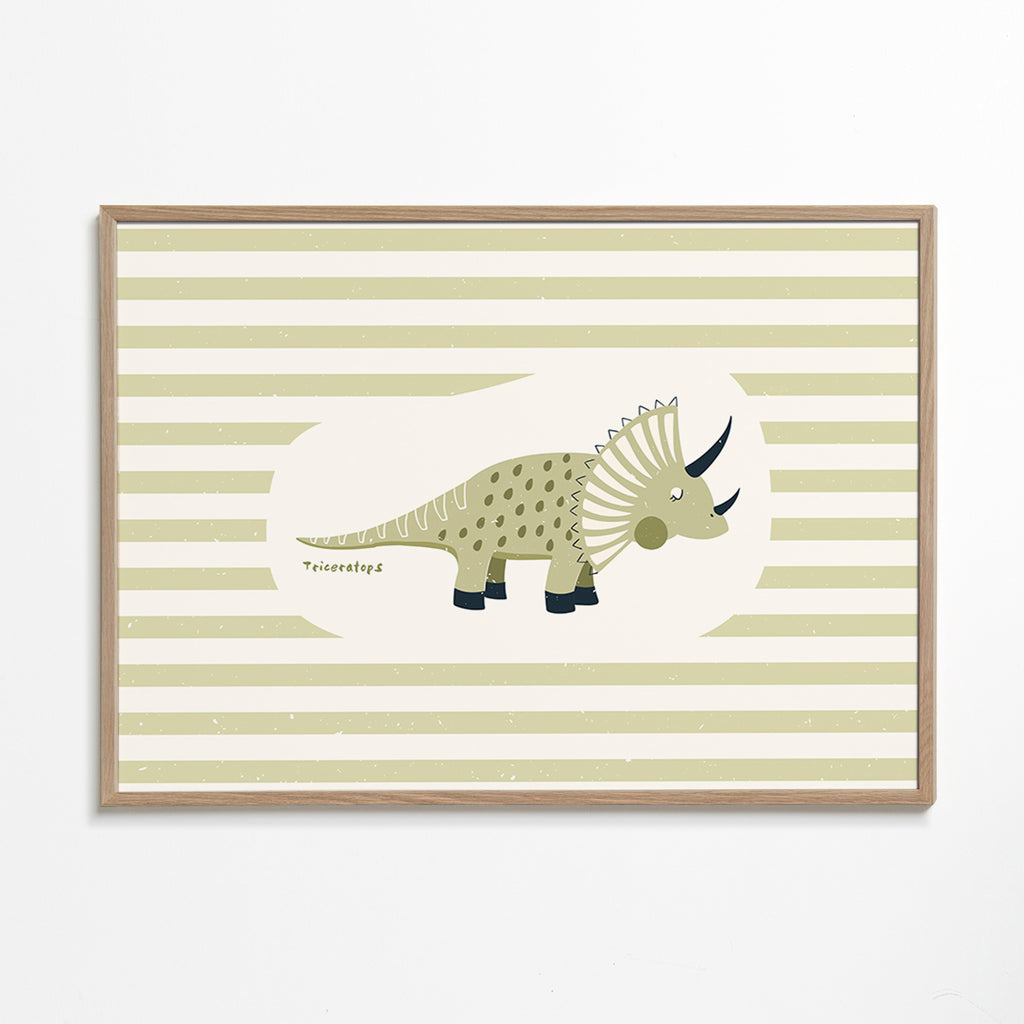 Dětský plakát Triceratops zelený