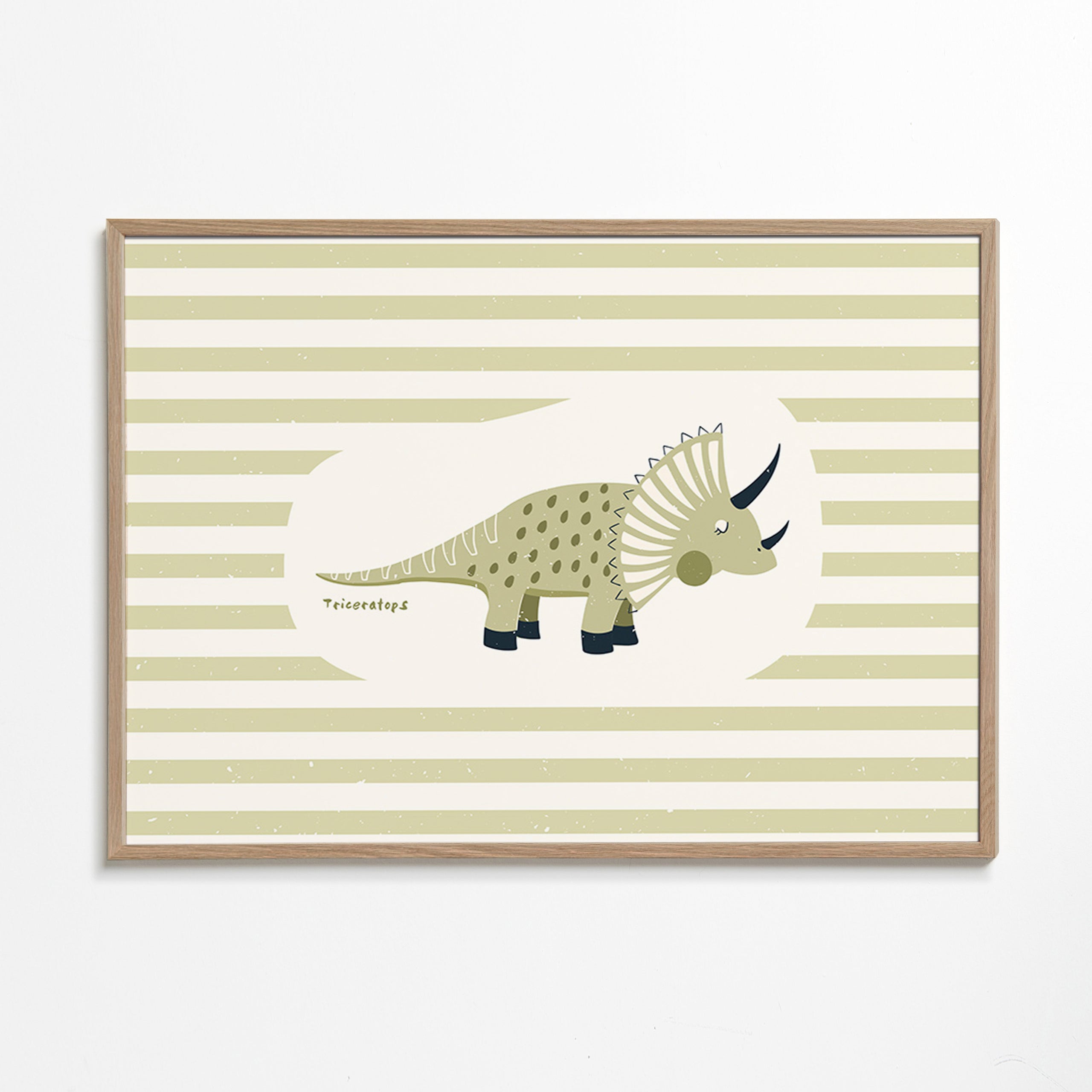Dětský plakát Triceratops zelený
