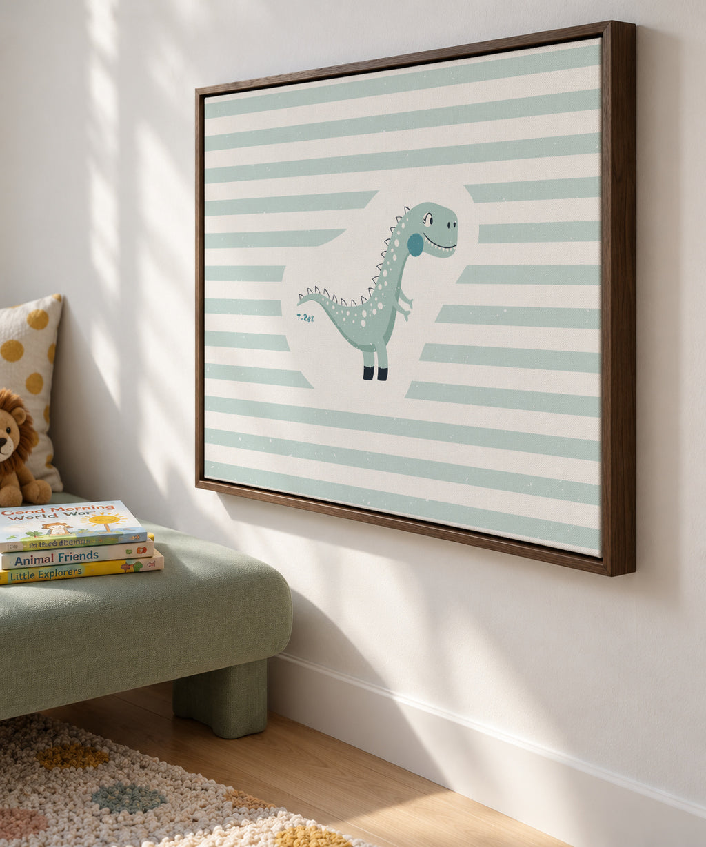 Dino T-Rex - Framed canvas in an interior