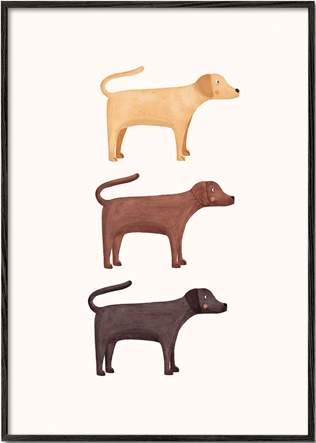 Obraz tři labradoři minimalistický