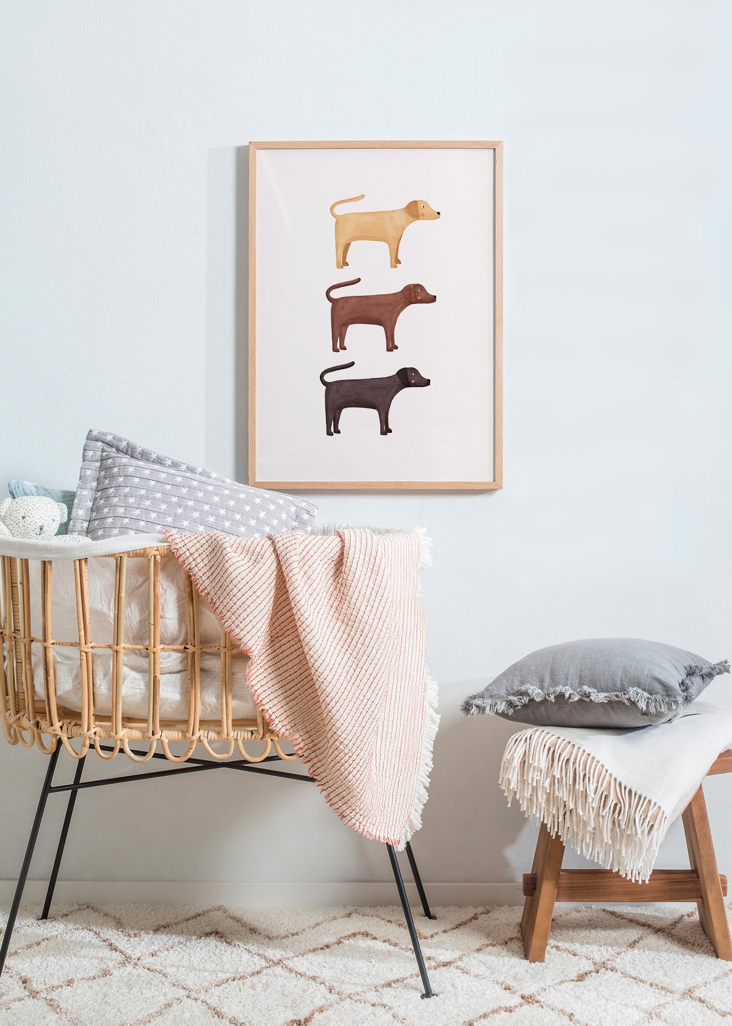Obraz tři labradoři minimalistický