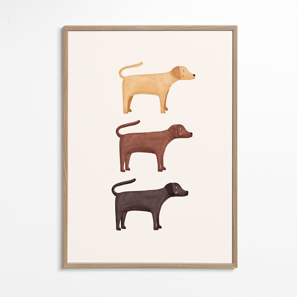Obraz tři labradoři minimalistický