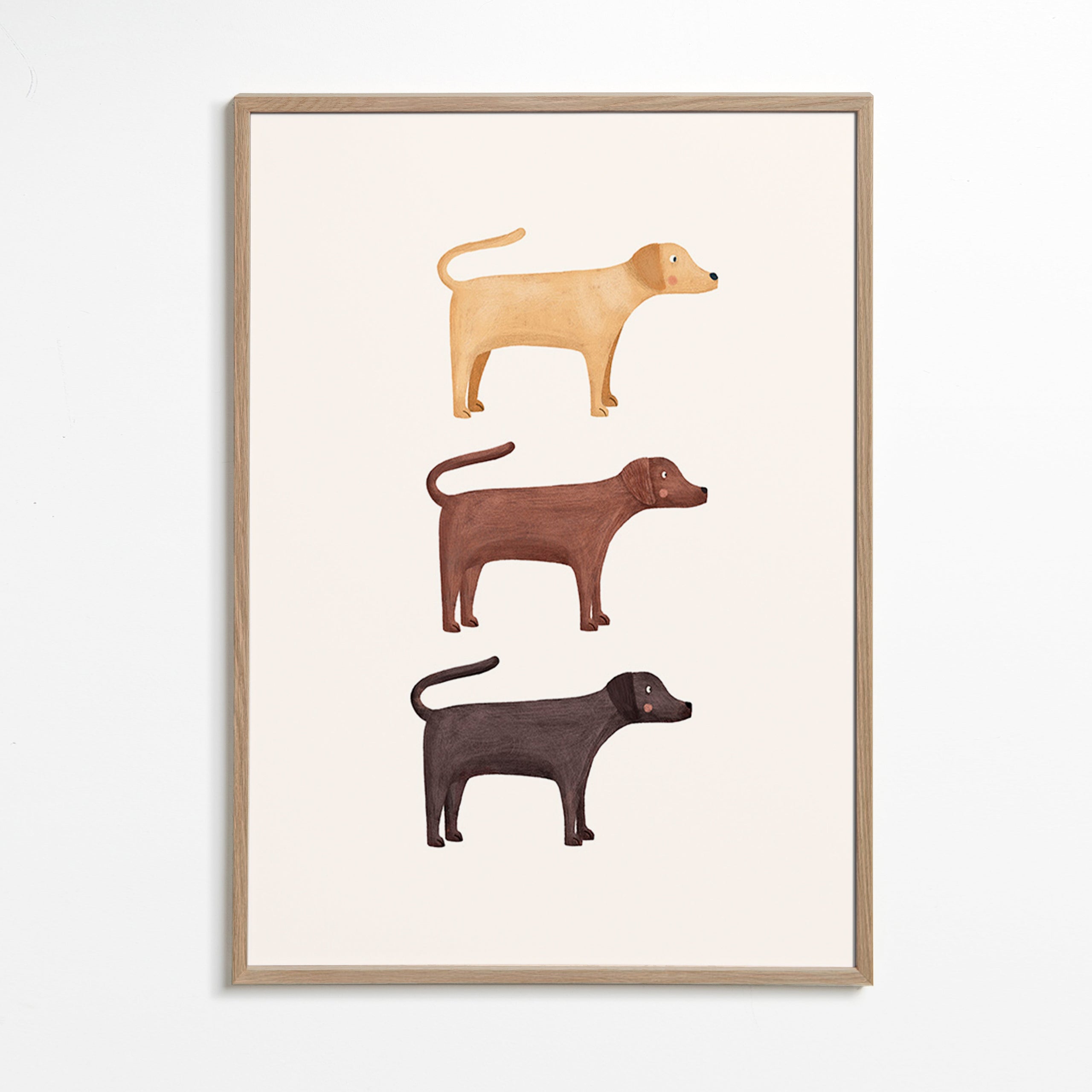 Obraz tři labradoři minimalistický