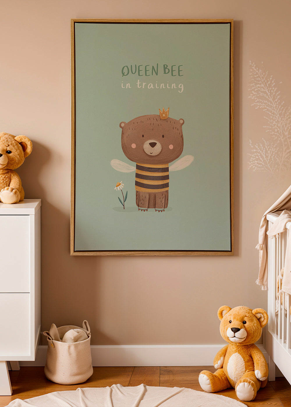 Dětský plakát Medvěd 'Queen Bee' s korunou