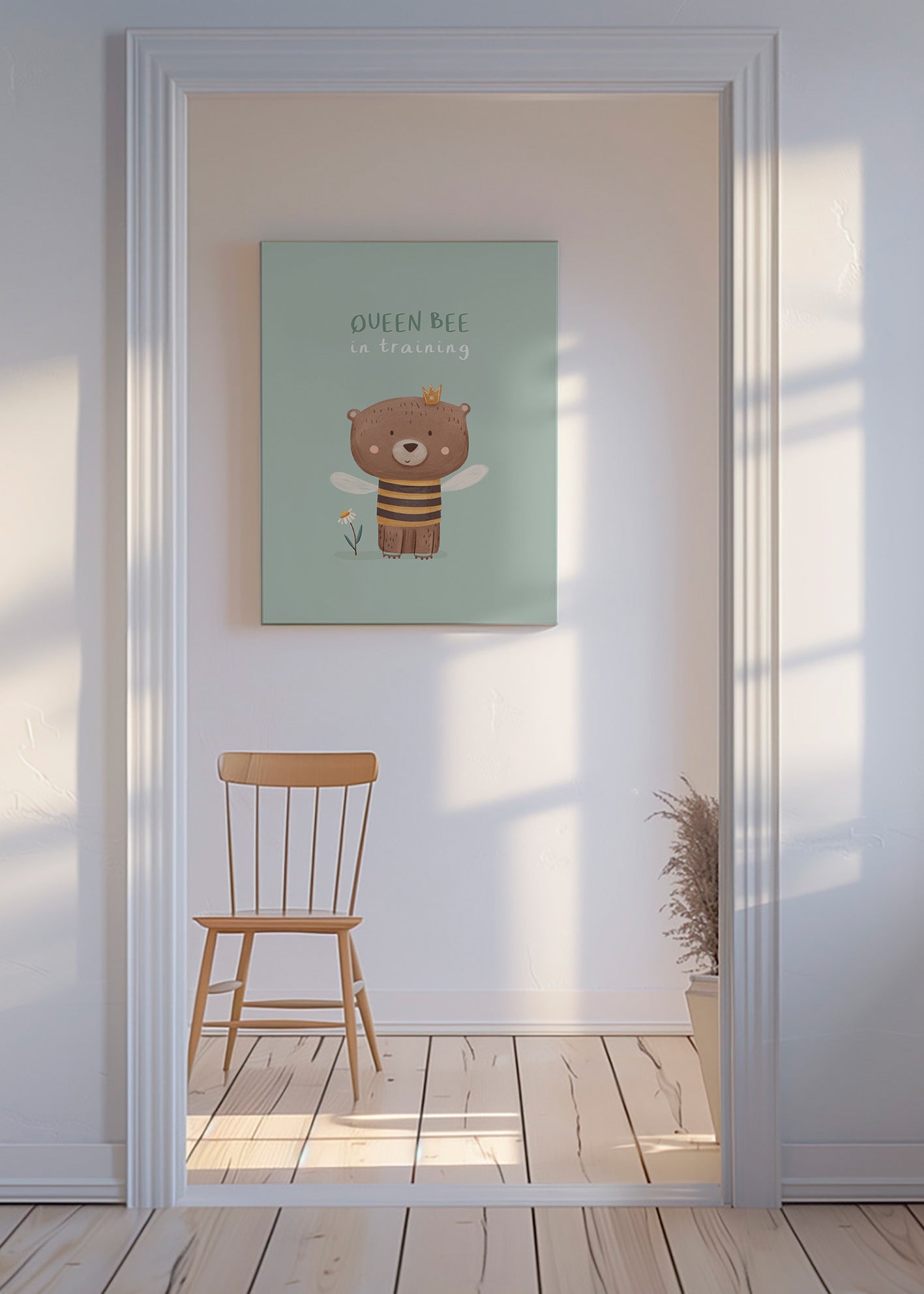 Dětský plakát Medvěd 'Queen Bee' s korunou