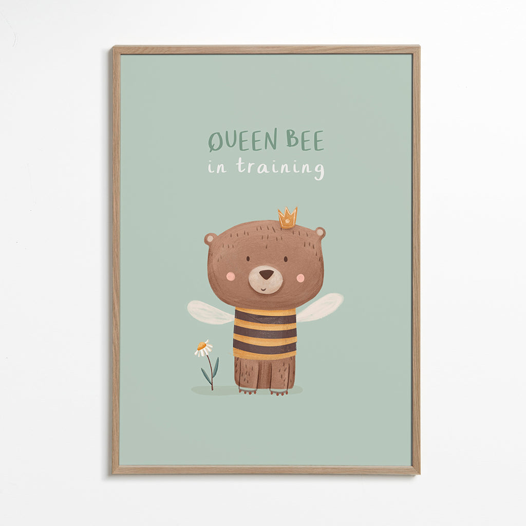 Dětský plakát Medvěd 'Queen Bee' s korunou