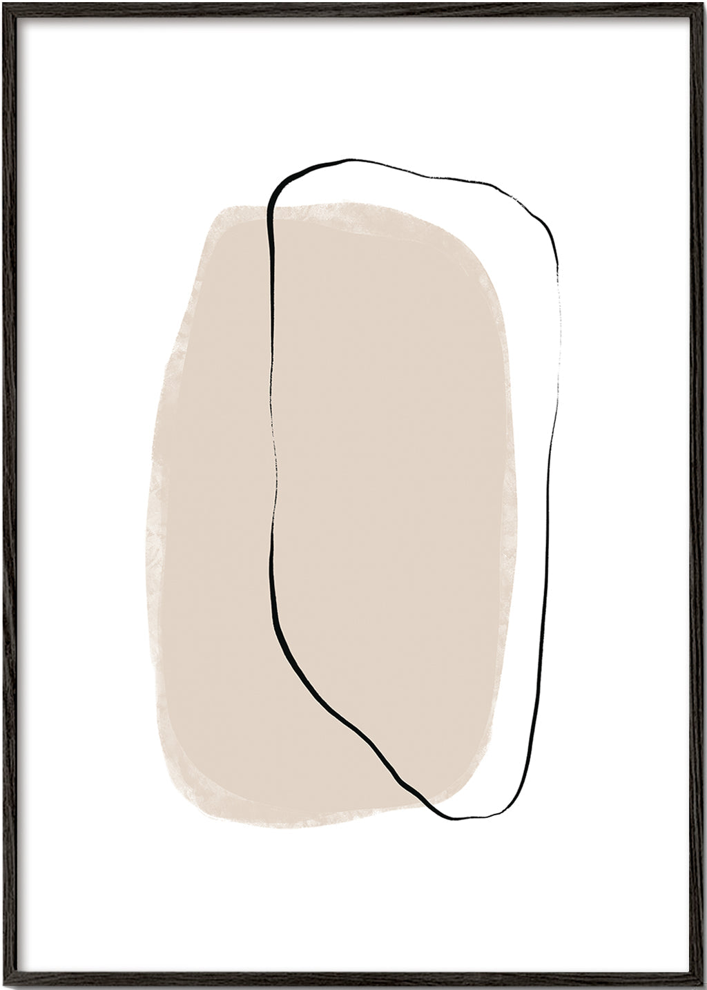 Minimalistický béžový obraz s linií