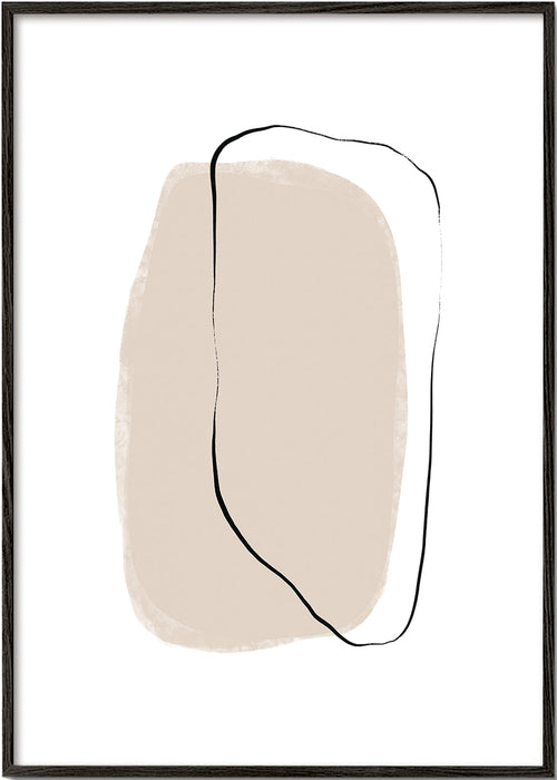 Minimalistický béžový obraz s linií