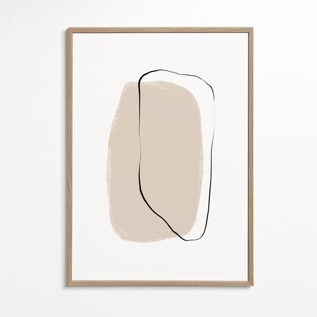Minimalistický béžový obraz s linií