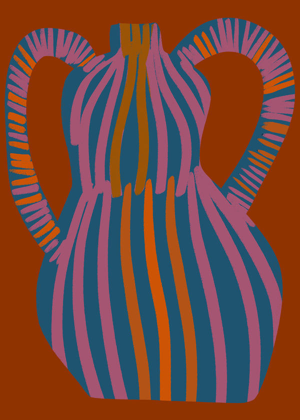 Ilustrace pruhovaného džbánu