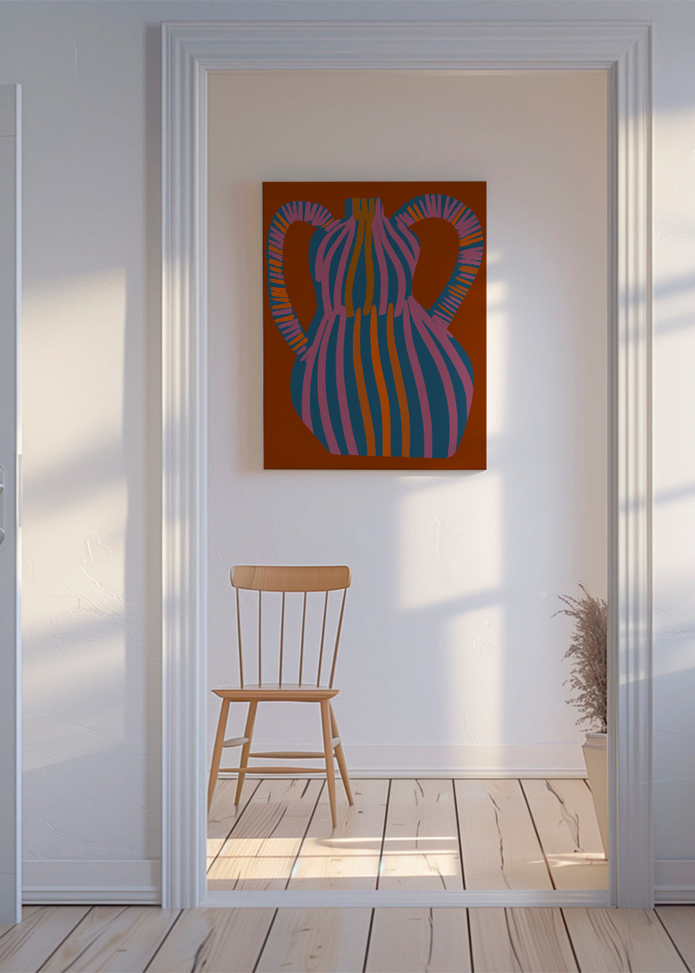 Ilustrace pruhovaného džbánu