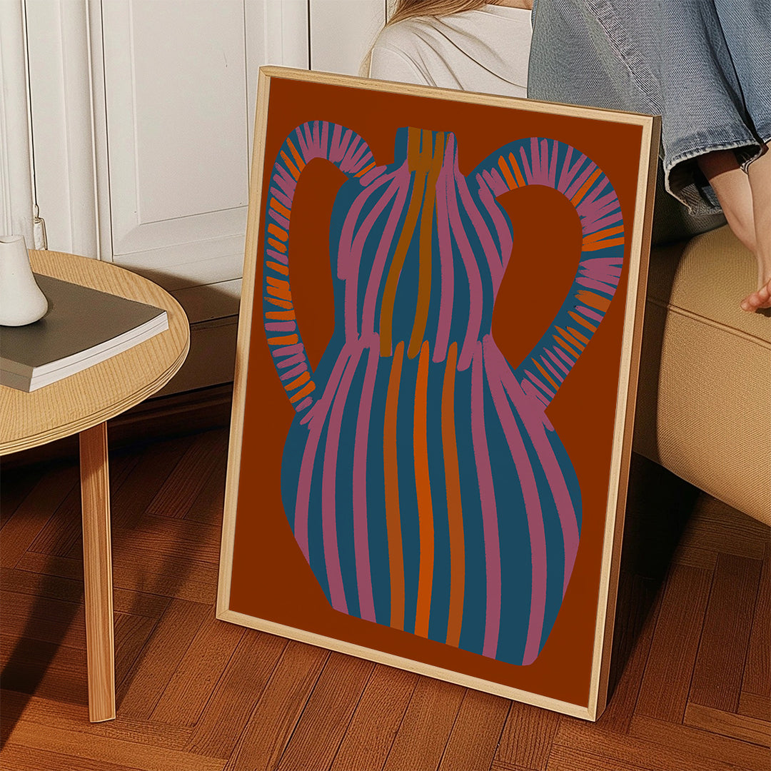 Ilustrace pruhovaného džbánu