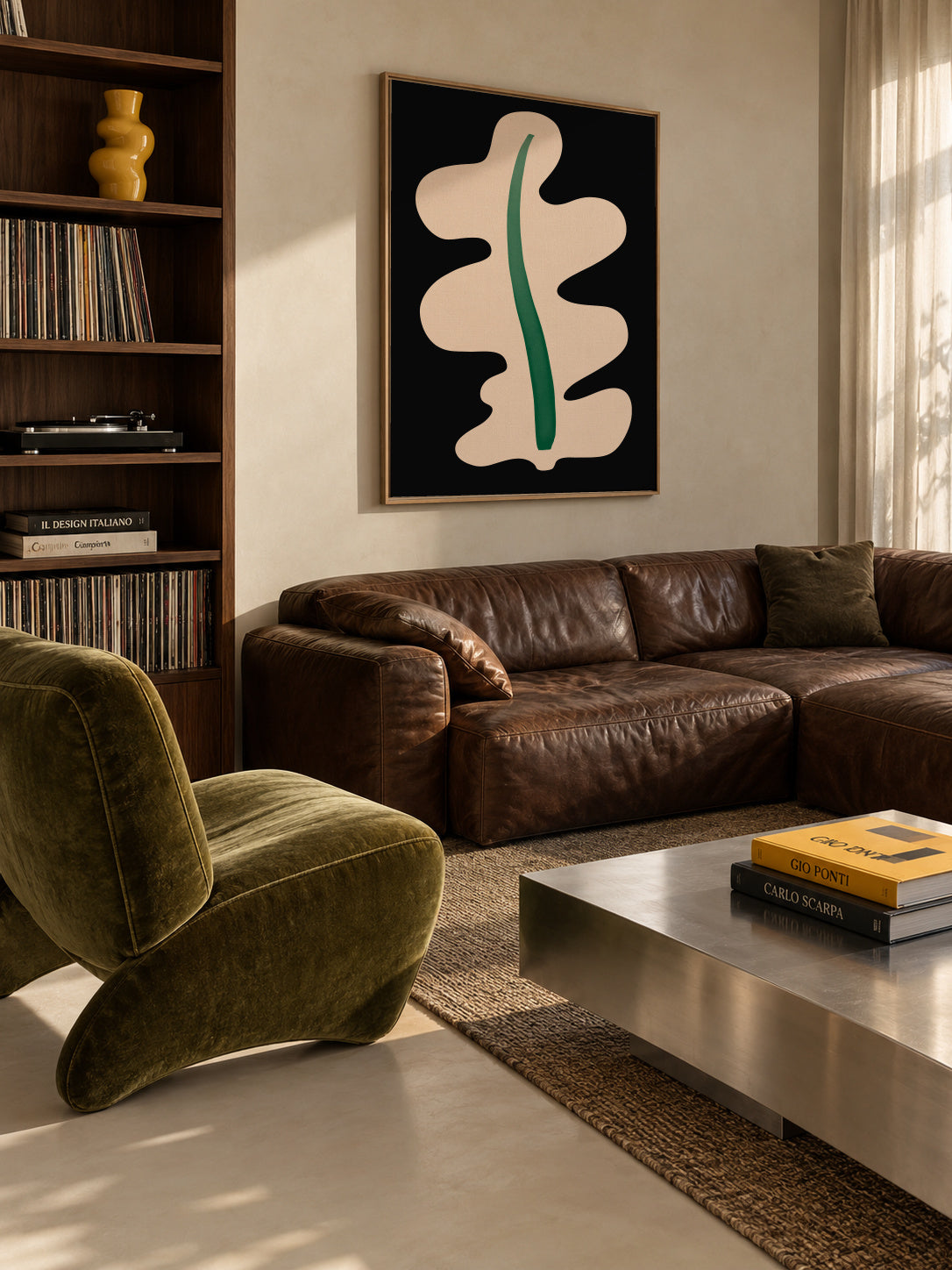 Oak Leaf - Framed canvas in an interior