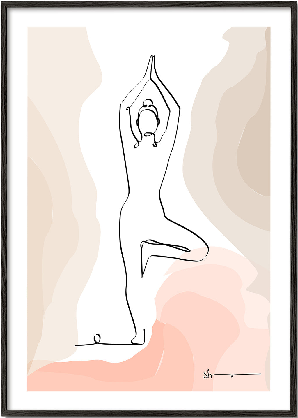 Relaxující design: silueta v pozici stromu
