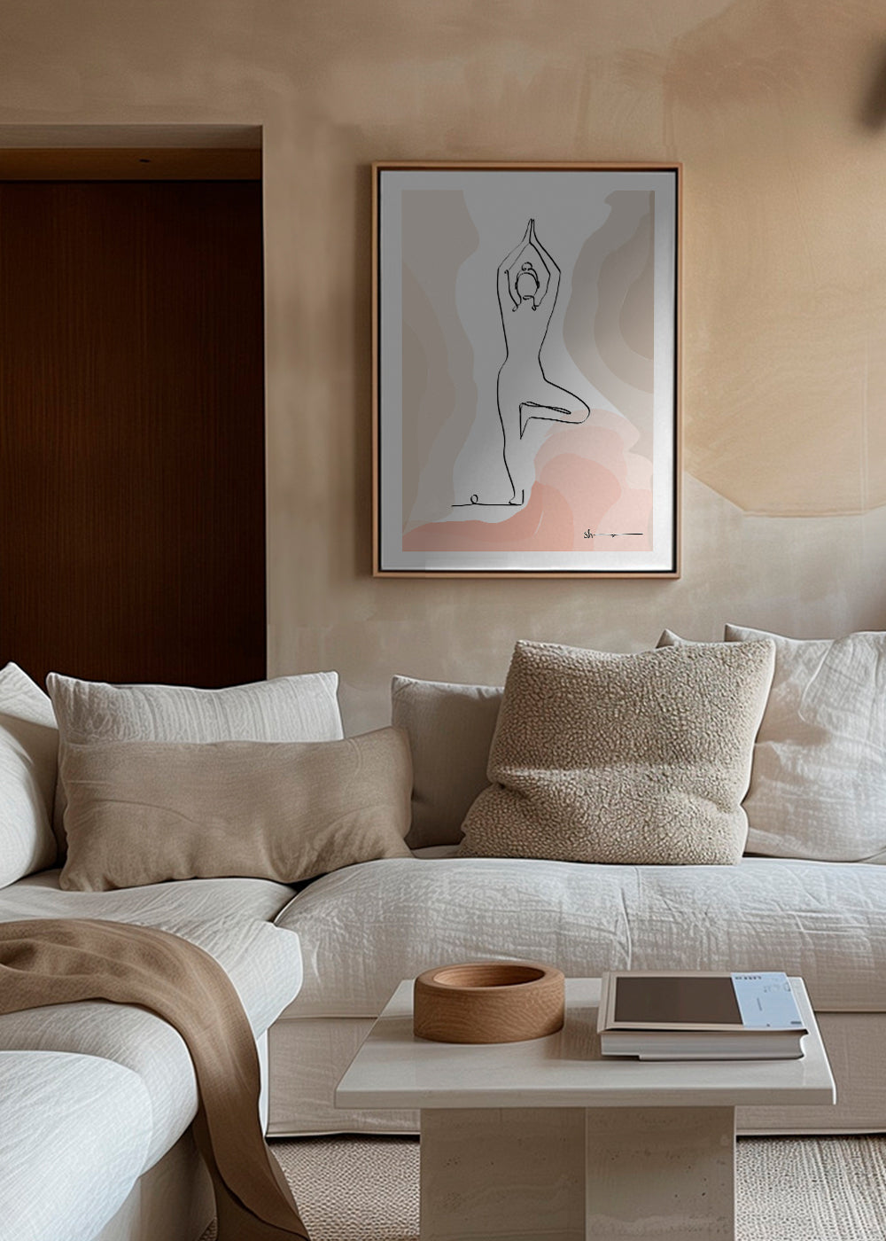 Relaxující design: silueta v pozici stromu