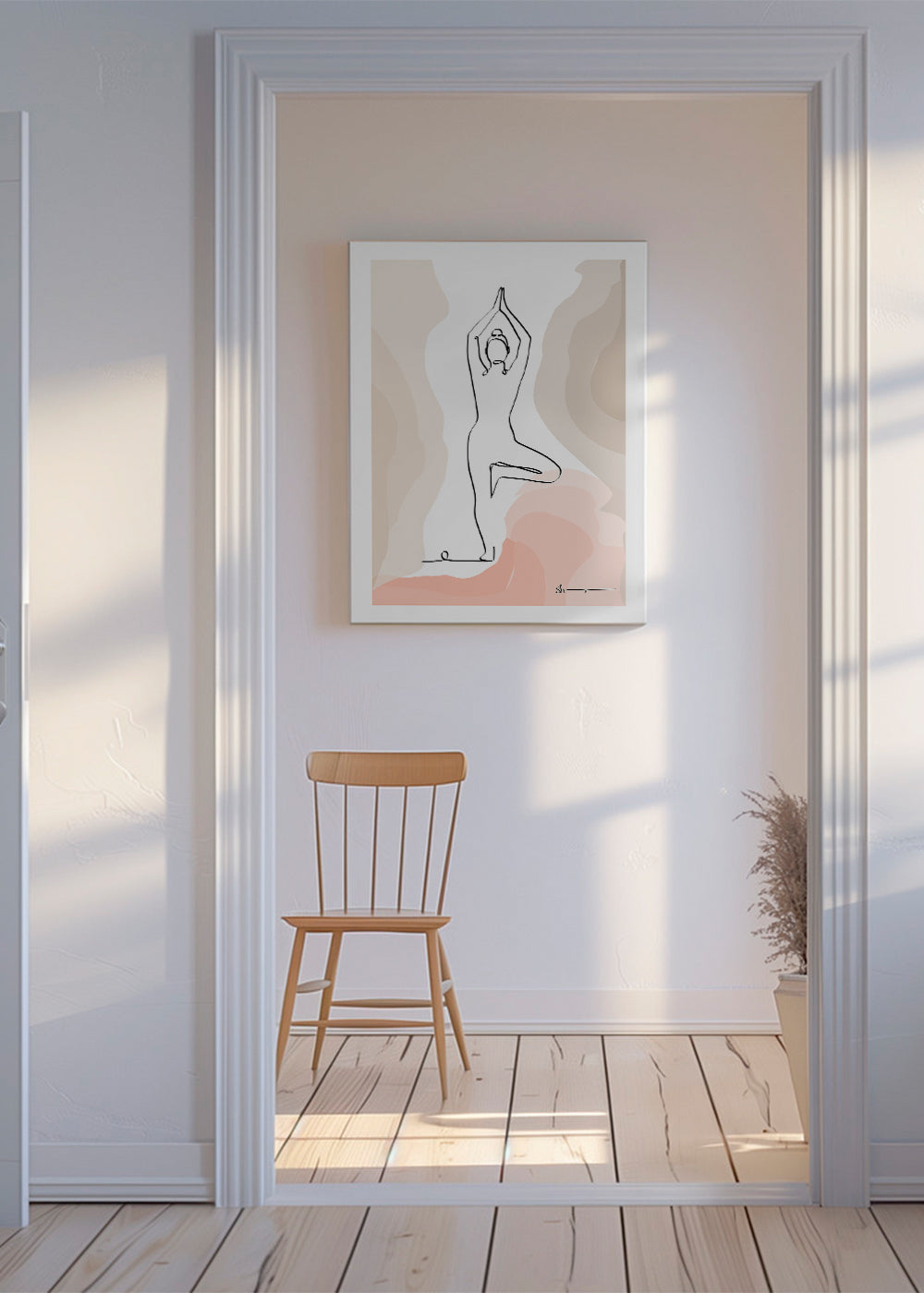 Relaxující design: silueta v pozici stromu