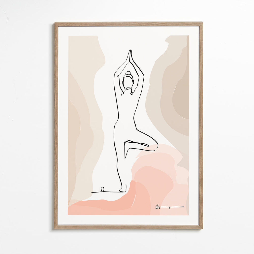 Relaxující design: silueta v pozici stromu
