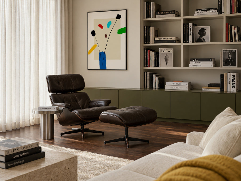 Happy Flowers - Framed poster in an interior