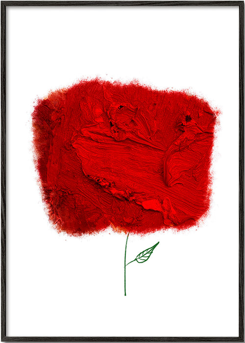 Botanický plakát s červenou texturou
