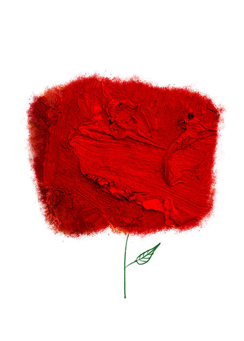 Botanický plakát s červenou texturou