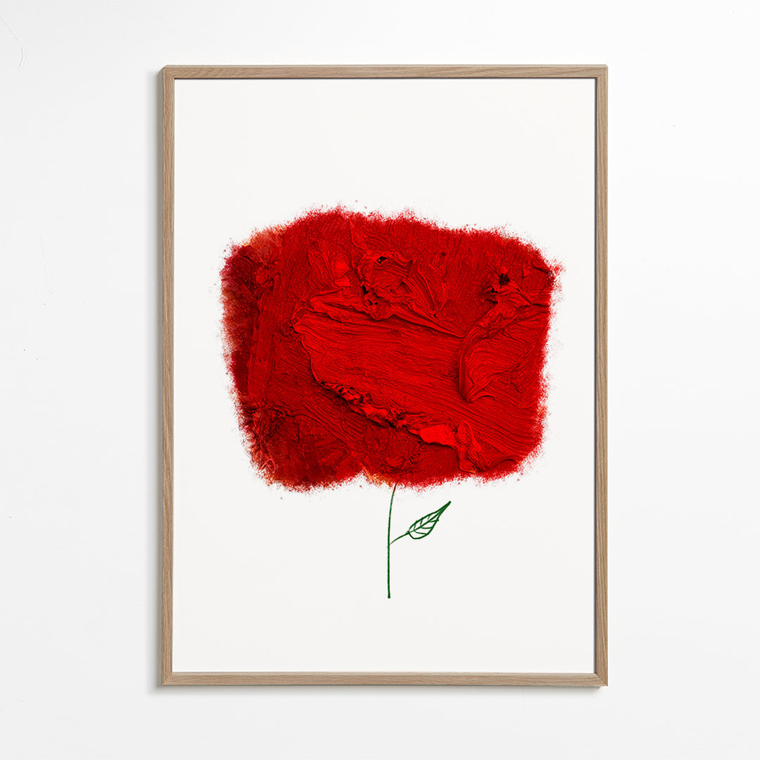 Botanický plakát s červenou texturou