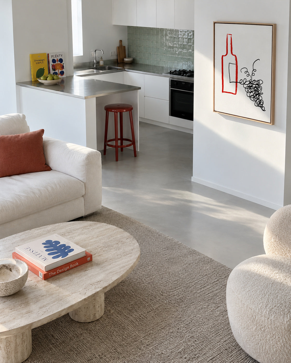 Good Wine - Framed canvas in an interior