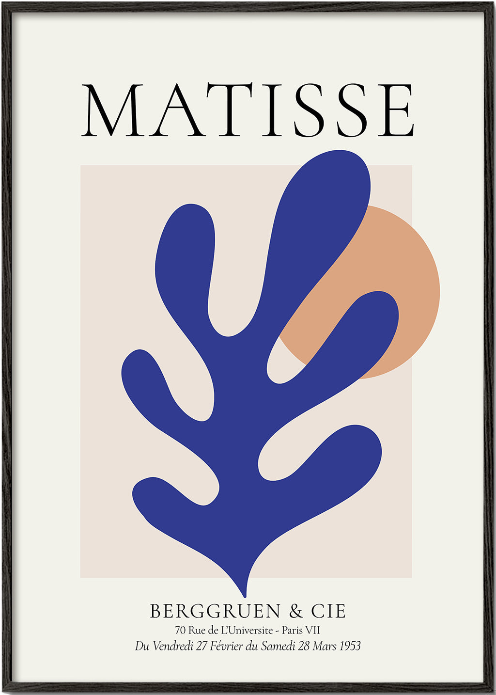 Ilustrace Matisse modrý list