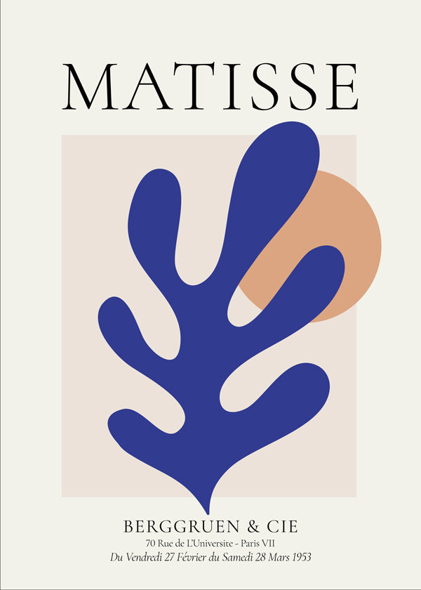 Ilustrace Matisse modrý list