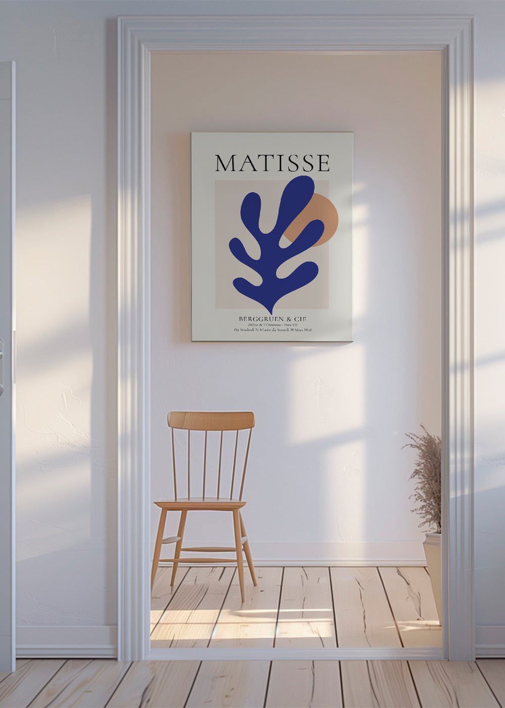 Ilustrace Matisse modrý list