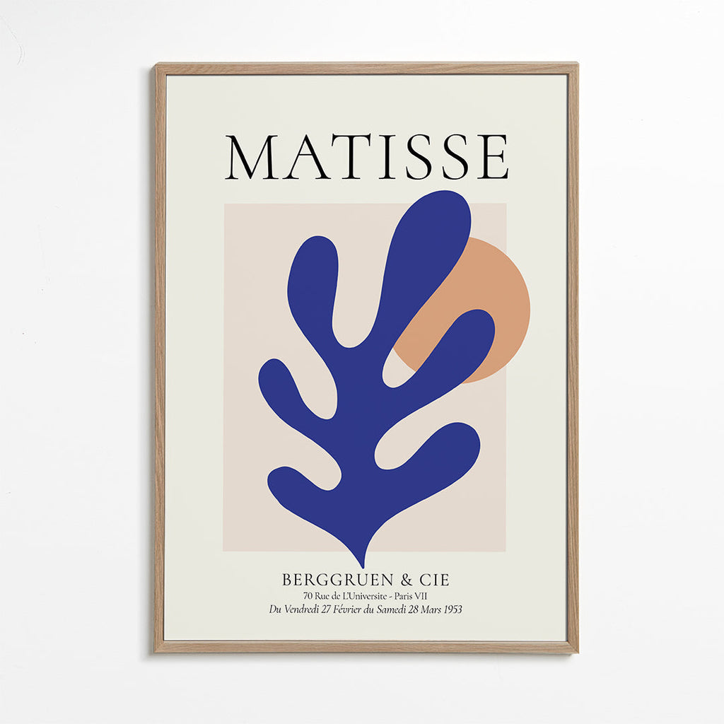 Ilustrace Matisse modrý list