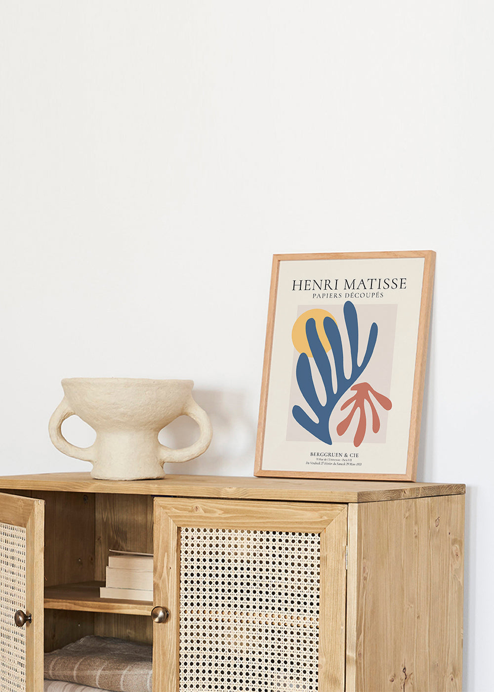 Botanický tisk Matisse: vystřihy modrá a korálová