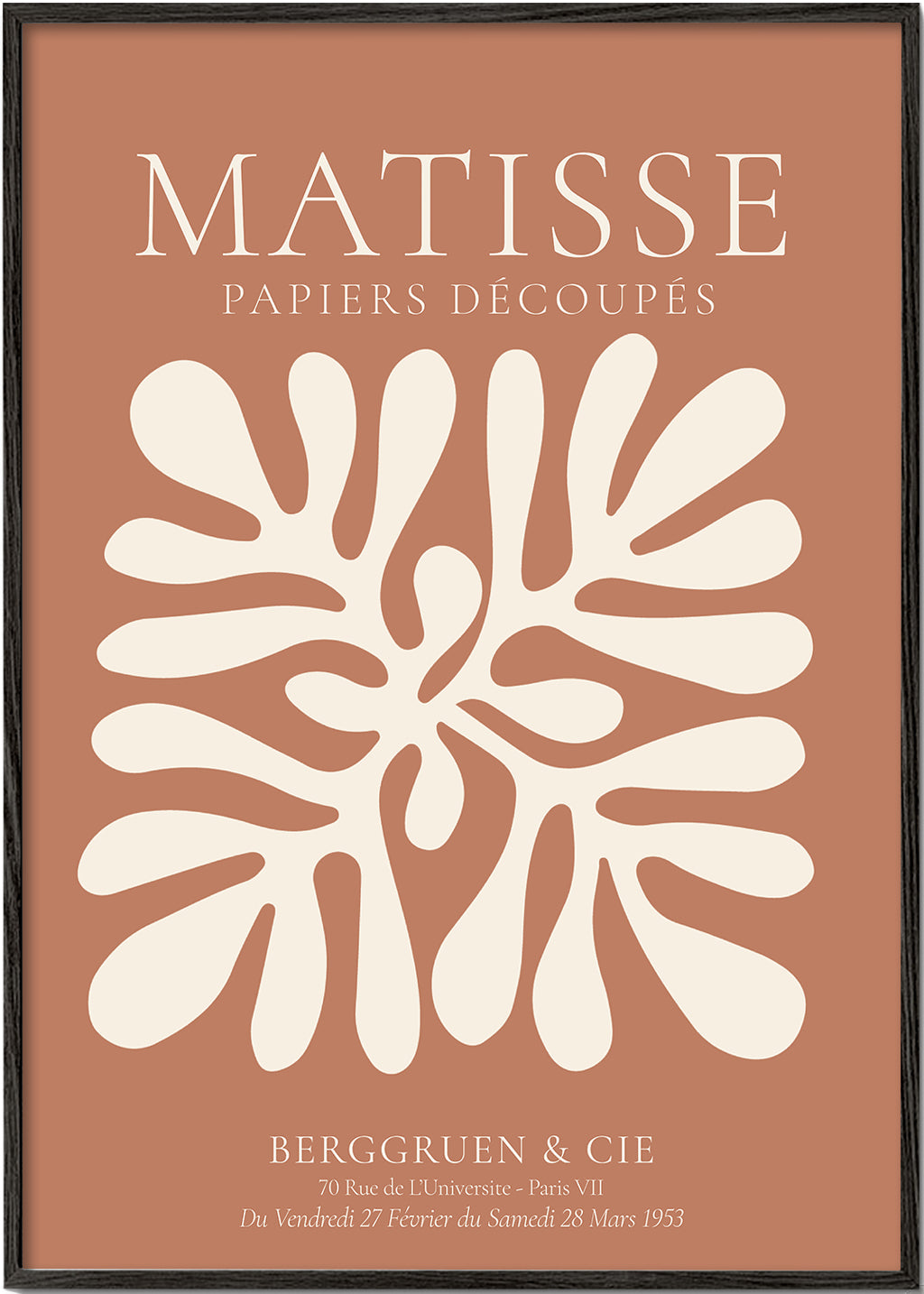 Botanický plakát Matisse: organické výřezy na terakotě