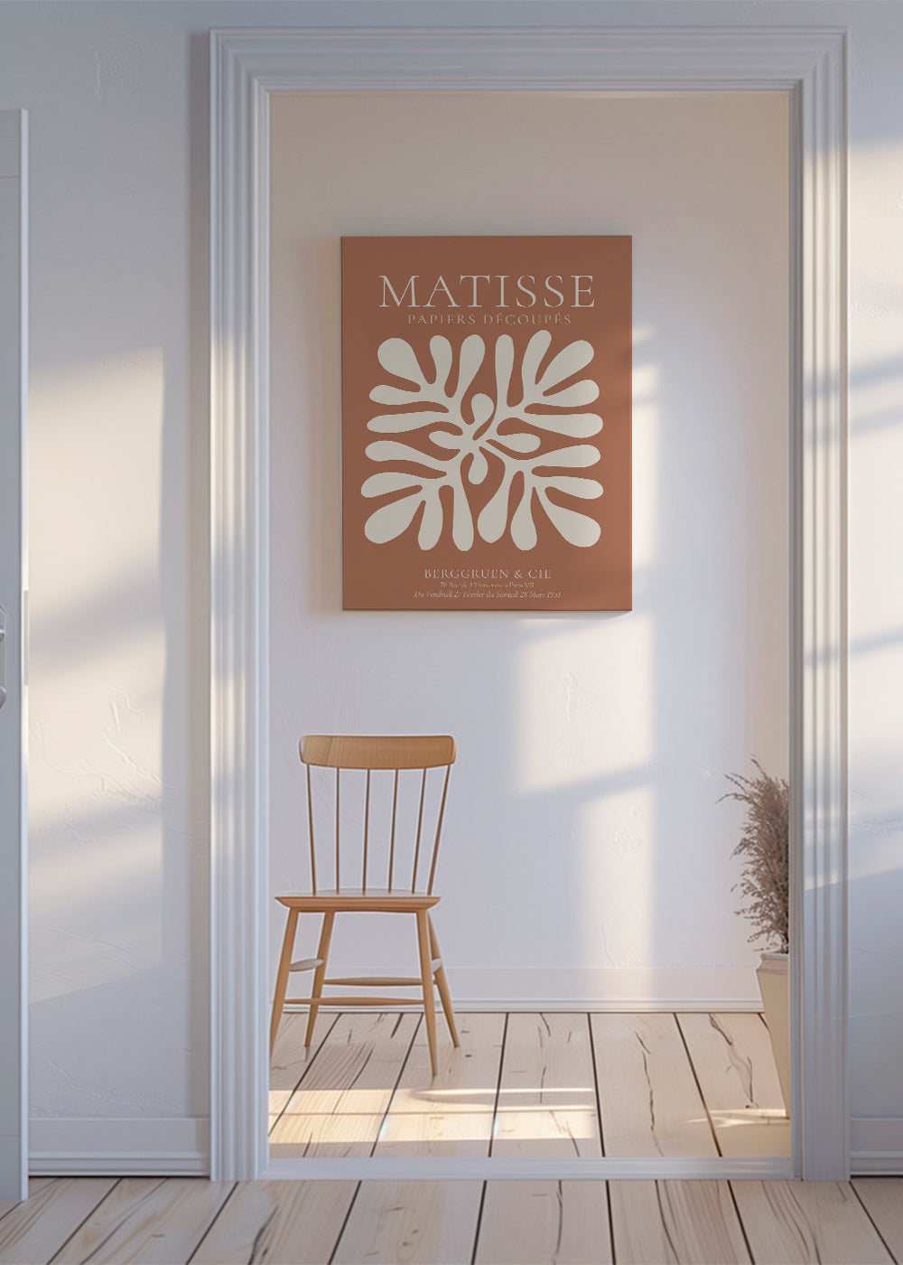 Botanický plakát Matisse: organické výřezy na terakotě