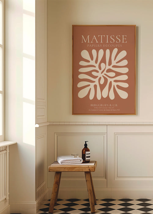 Botanický plakát Matisse: organické výřezy na terakotě