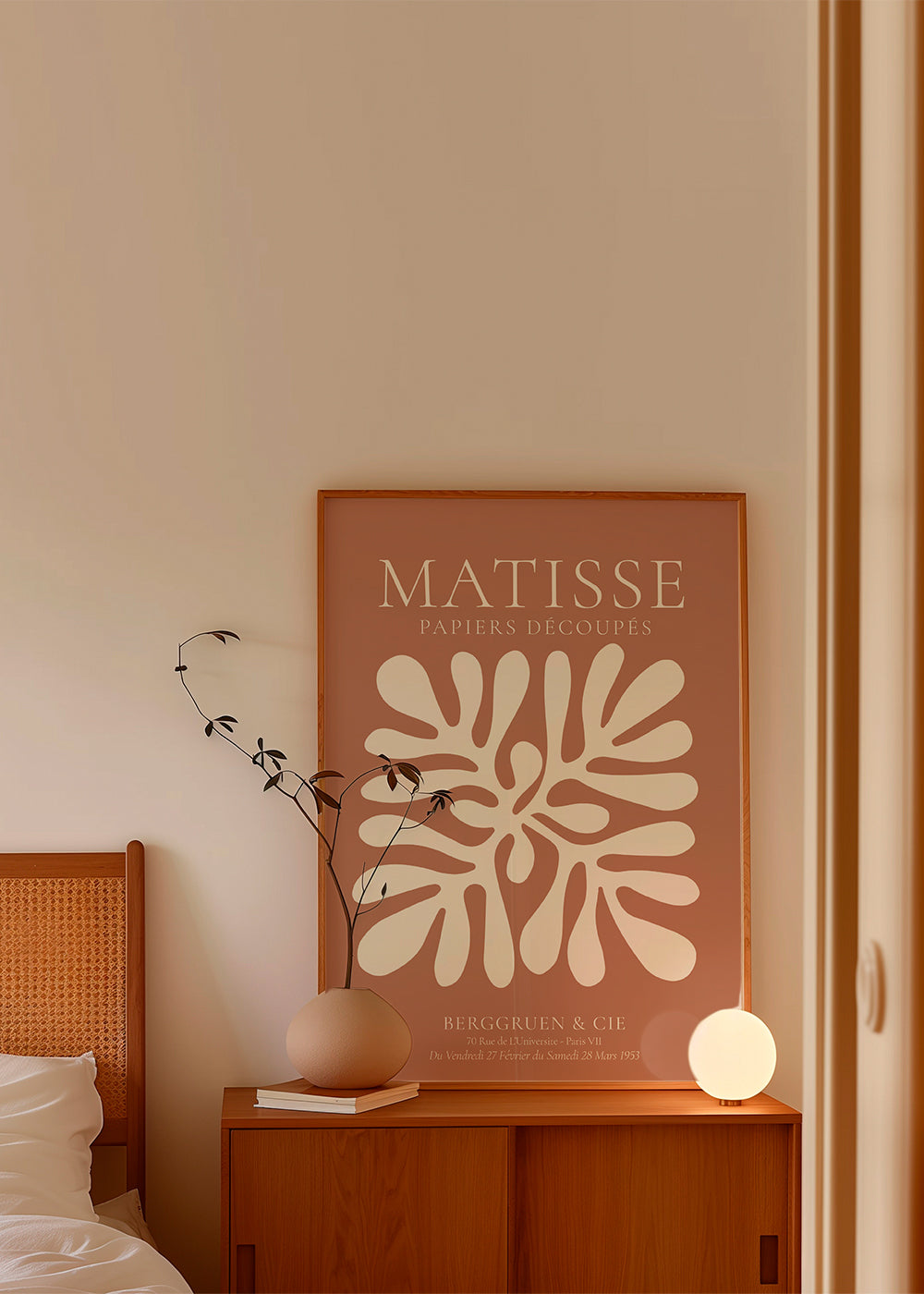 Botanický plakát Matisse: organické výřezy na terakotě