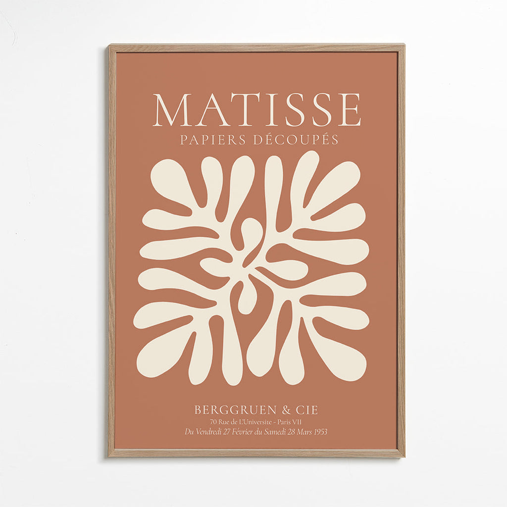 Botanický plakát Matisse: organické výřezy na terakotě
