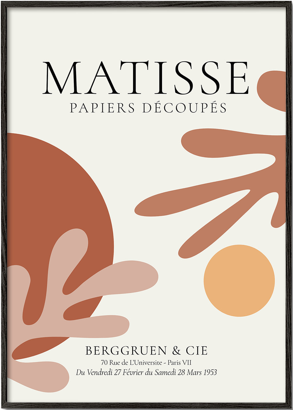 Vintage plakát ve stylu Matisse vyřezávek