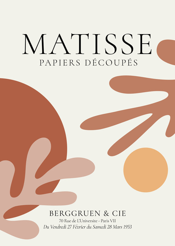 Vintage plakát ve stylu Matisse vyřezávek