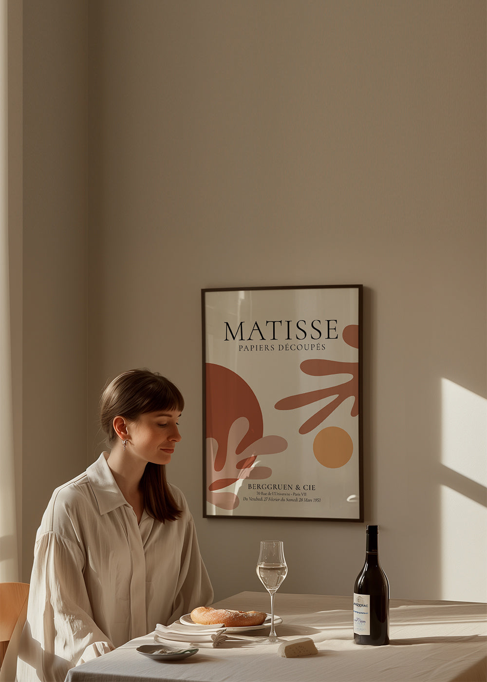Vintage plakát ve stylu Matisse vyřezávek
