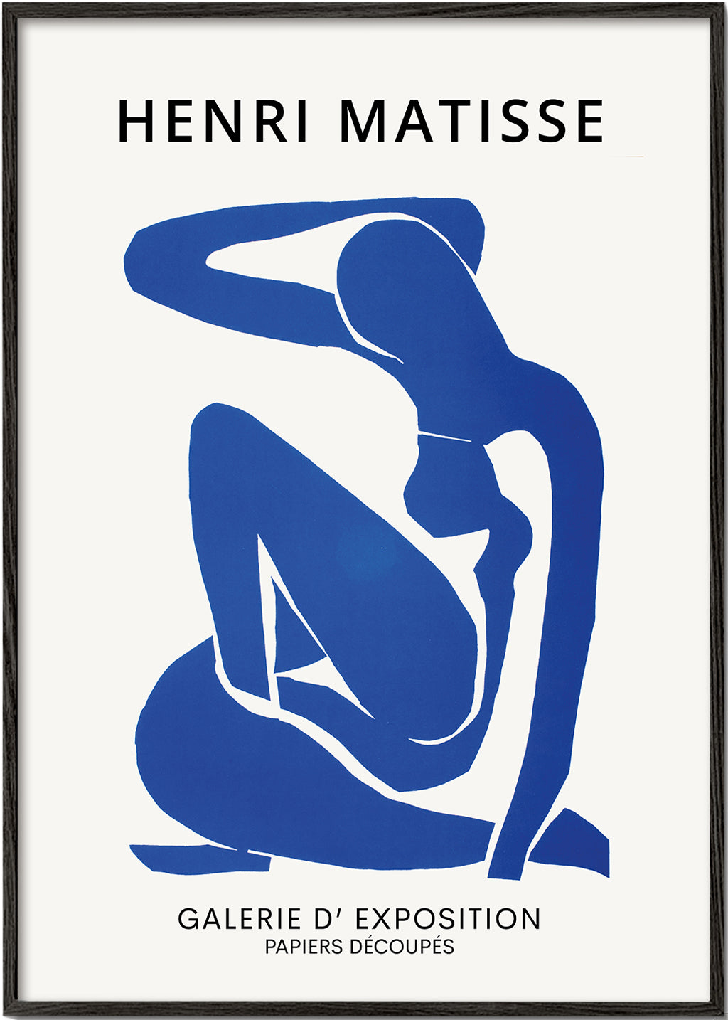 Ilustrace modré ženské postavy vystřižené
